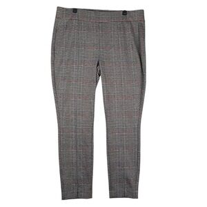 NYDJ Women’s Pull On Pants Size 12 Plaid Leggings Gray